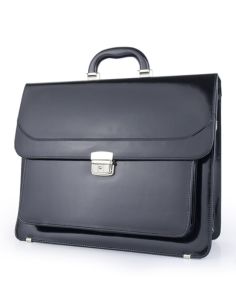 Skórzana teczka na zamek...