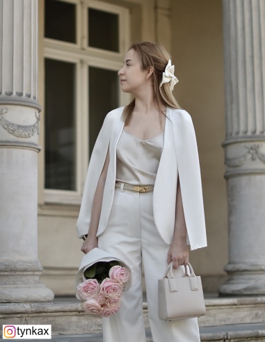 Beżowy skórzany pasek damski Kallie -...