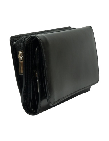 Skórzany lakierowany portfel damski...