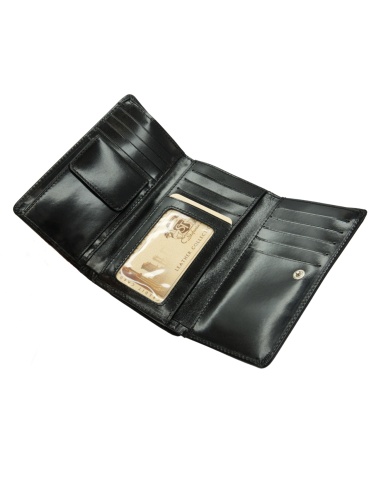 Skórzany lakierowany portfel damski...