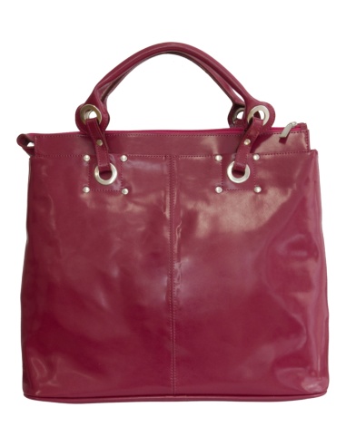 Skórzana duża lakierowana torebka do...