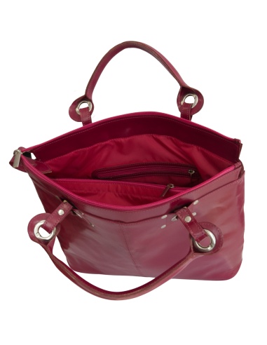 Skórzana duża lakierowana torebka do...