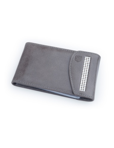 Skórzany wizytownik Winis - Swarovski