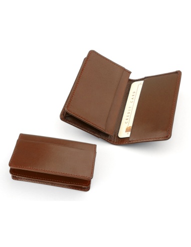 Skórzany wizytownik  z zewnętrznymi...