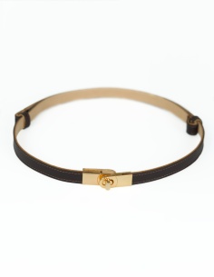 Ciemnobrązowy skórzany... 2