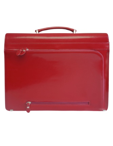 Skórzana teczka z dwoma zatrzaskami...