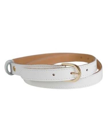 Skórzany biały pasek damski Tisa -...