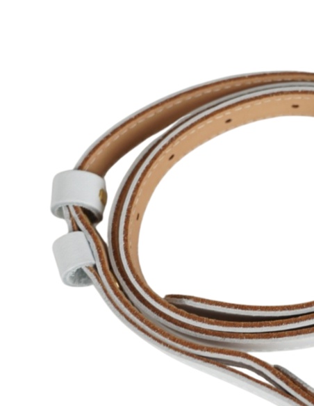 Skórzany biały pasek damski...