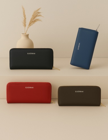 Skórzany portfel damski na zamek...