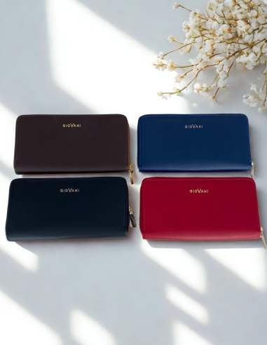 Skórzany portfel damski na zamek...