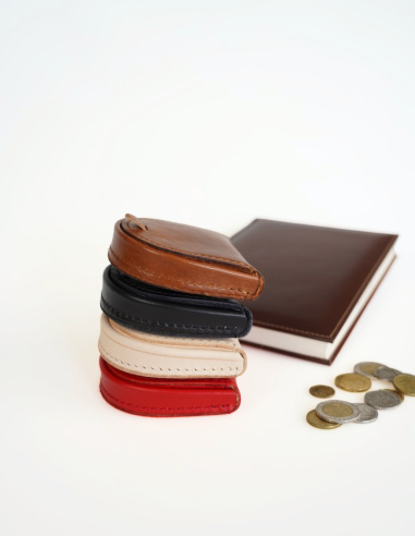 Podkówka portfel bilonówka skórzana duża