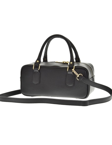 Skórzana torebka box bag z paskiem