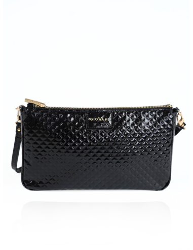 Skórzana torebka pikowana czarna