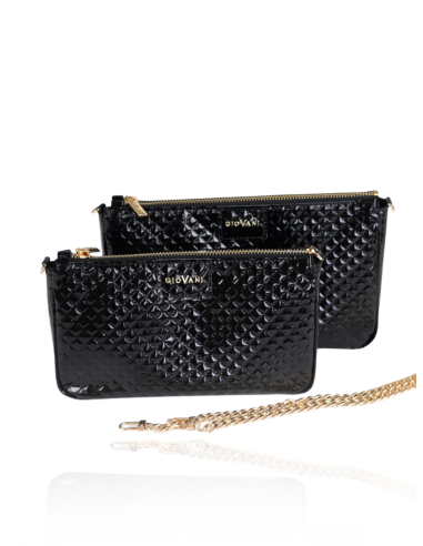 Skórzana torebka pikowana 2w1czarna