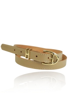 Beżowy skórzany pasek... 2