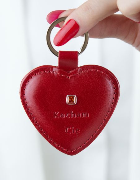 Skórzany brelok serce...