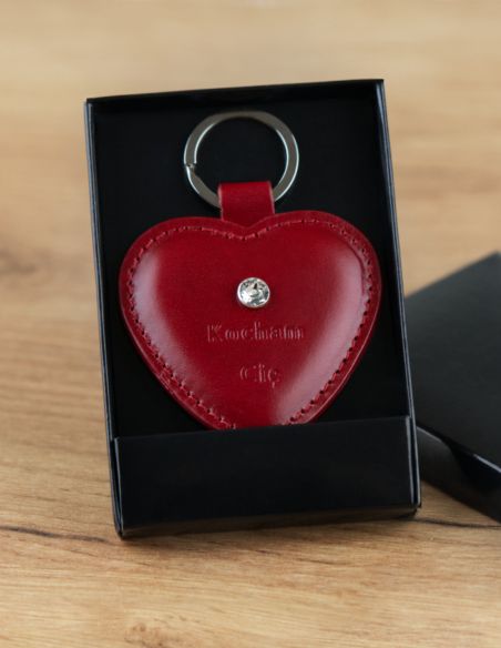 Skórzany brelok serce...