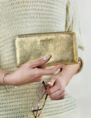 Skórzany duży portfel damski Nydia -...