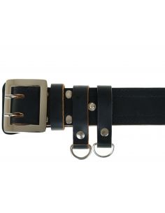 Czarny, skórzany pas oficera 2