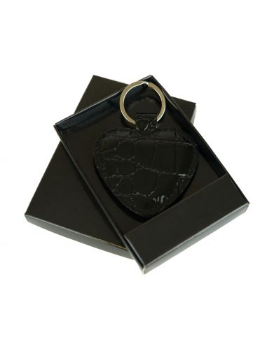 Skórzany brelok serce (wzór krokodyla)