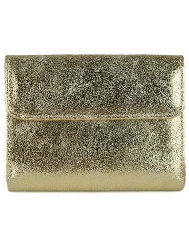 Mały portfel damski skórzany złoty...