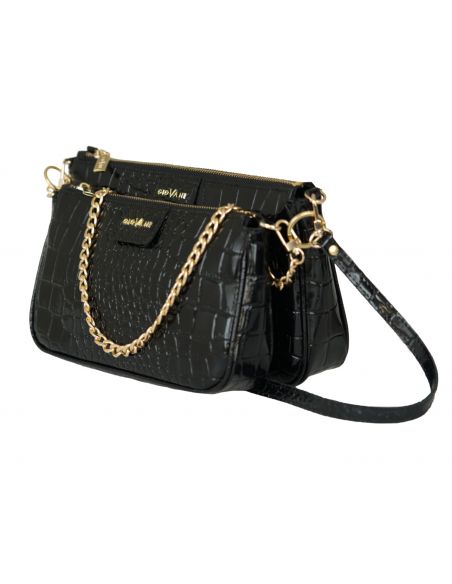 Skórzana torebka 2w1 wzór w...