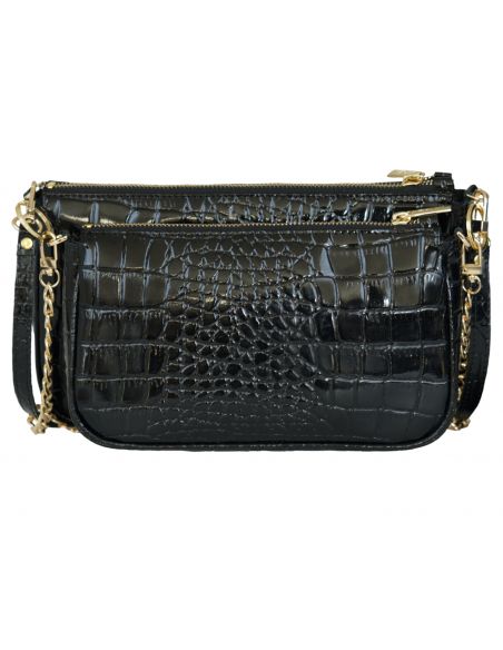 Skórzana torebka 2w1 wzór w...