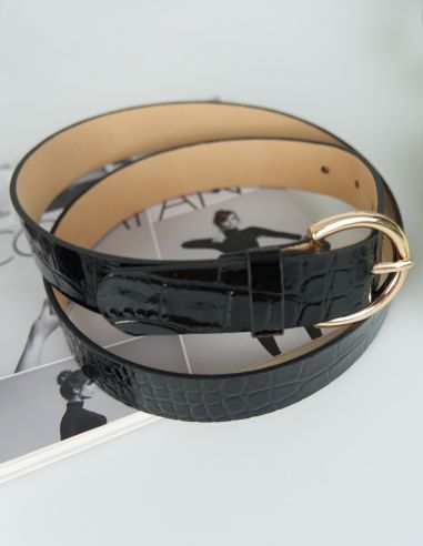 Pasek damski lakierowany (krokodyl)...