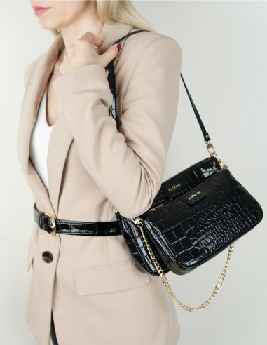 Pasek damski lakierowany (krokodyl)...