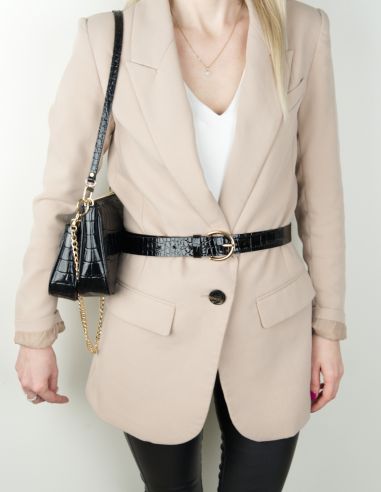 Skórzana torebka 2w1 wzór w krokodyla...