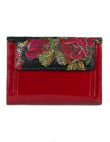 Skórzany portfel damski w róże Stella...