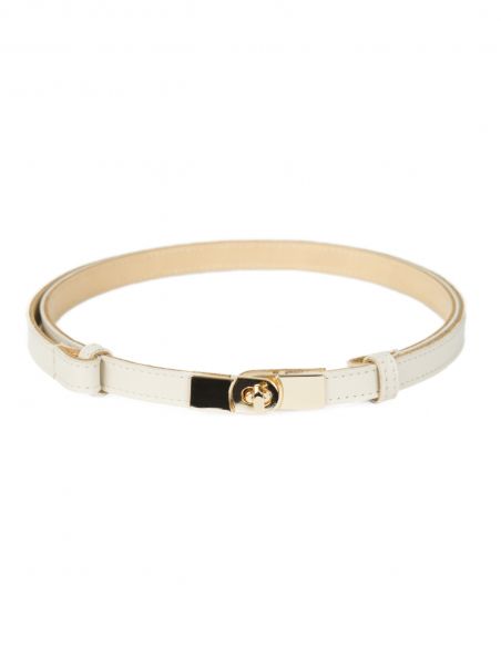 Beżowy skórzany pasek...