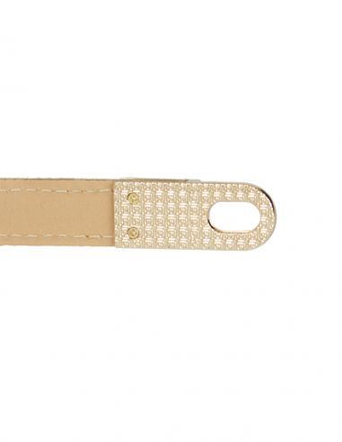 Złoty skórzany pasek damski Kallie -...