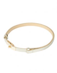 Złoty skórzany pasek damski... 2