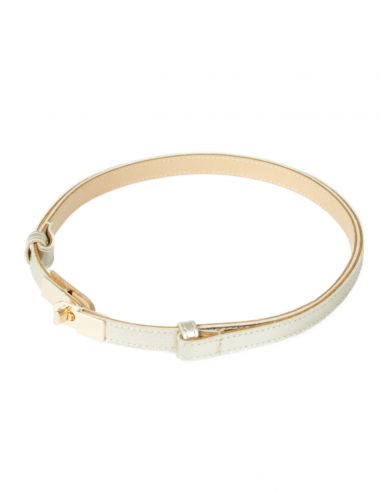 Złoty skórzany pasek damski Kallie -...