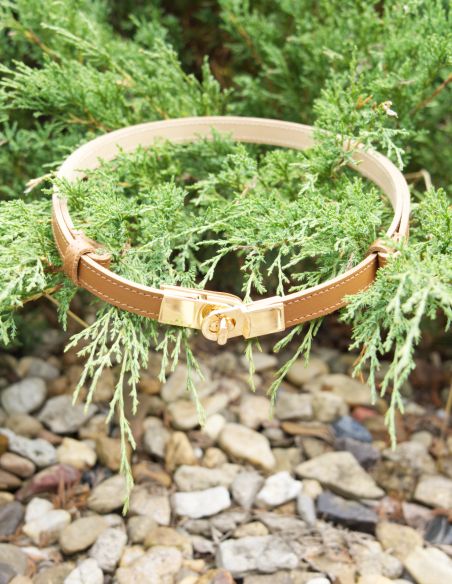 Koniakowy skórzany pasek...