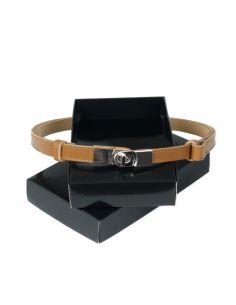 Karmelowy skórzany pasek... 2