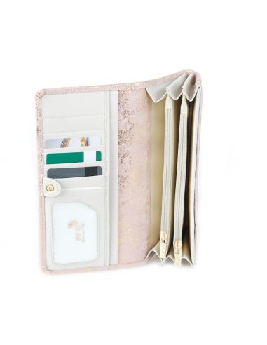 Skórzany duży portfel damski Rose -...