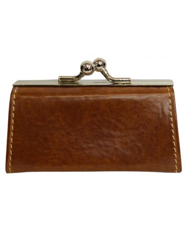 Skórzana mała portmonetka damska z...