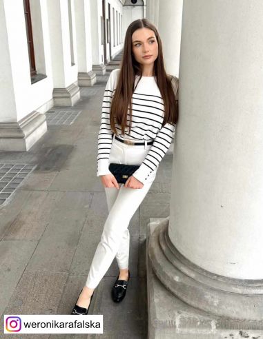 Czarny skórzany pasek damski Kallie -...