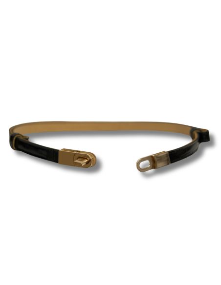 Czarny lakierowany skórzany...