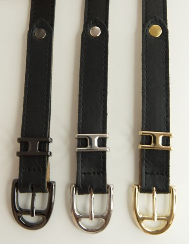 Czarny skórzany pasek damski Harmony...