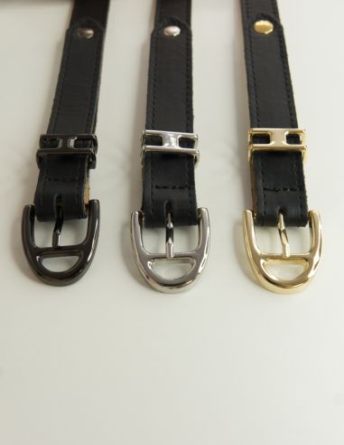 Czarny skórzany pasek damski Harmony...