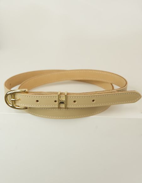 Beżowy skórzany pasek...