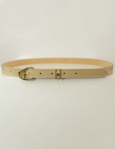 Beżowy skórzany pasek... 2