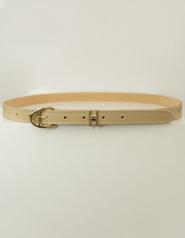 Beżowy skórzany pasek damski Harmony...