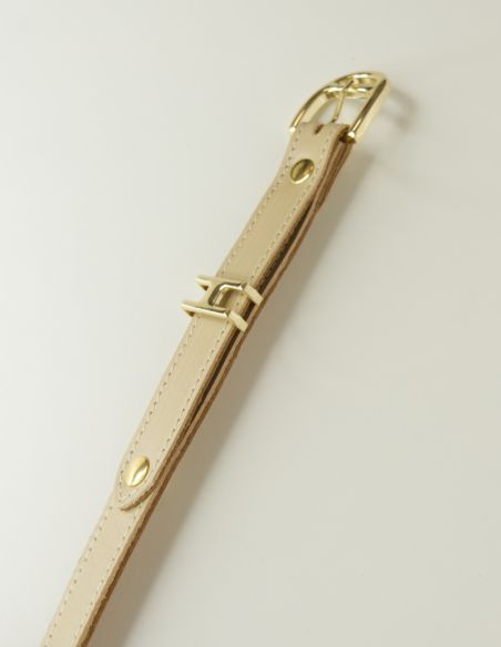 Beżowy skórzany pasek...