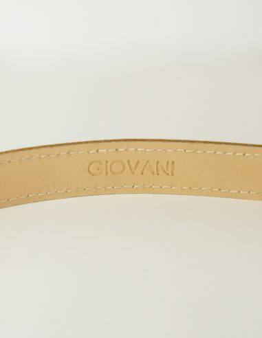 Biały skórzany pasek damski Harmony -...