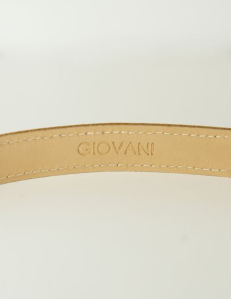 Jasnoróżowy skórzany pasek...