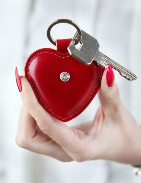 Skórzany brelok serce z...